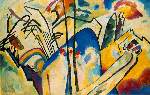 Pritisnuti za uvećanje. Odnosima boja i poteza Kandinski izražava čistu estetsku ekspresiju u kompozicijskom obliku i nastoji slici dati "vizualnu muziku".